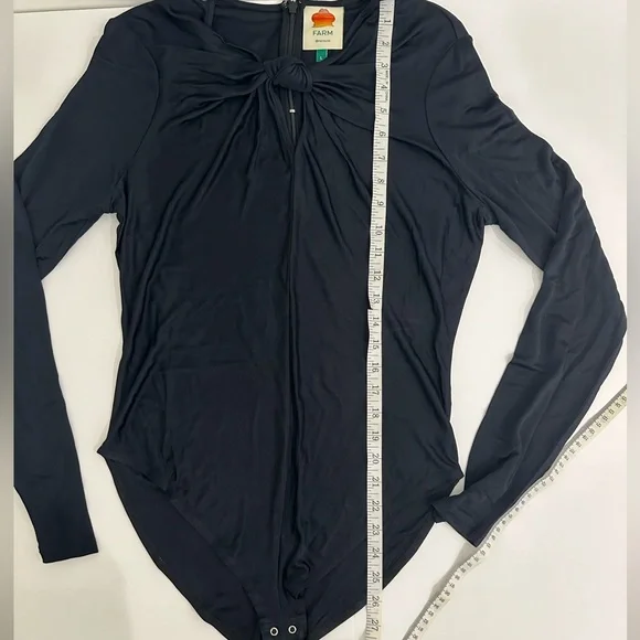 FARM Rio Black Cutout Long Sleeve Bodysuit NWOT Large - Picture 7 of 15